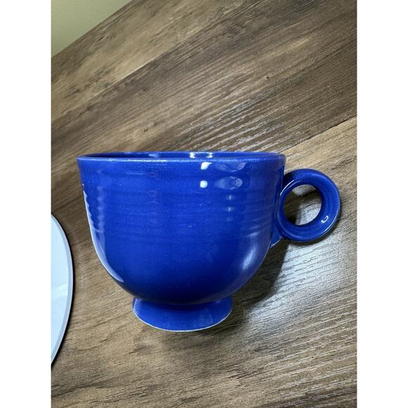 Vintage Fiesta Tea Cup / Coffee Cup Cobalt Blue - Picture 3 of 4